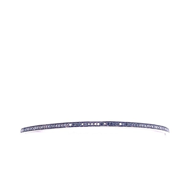 Black Diamond Sterling Silver Adjustable Bracelet